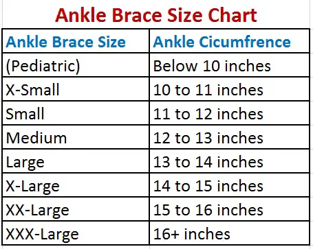 Zamst A2 Dx Size Chart