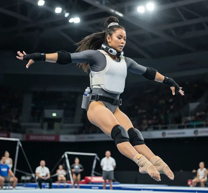 gymnastics gear while training